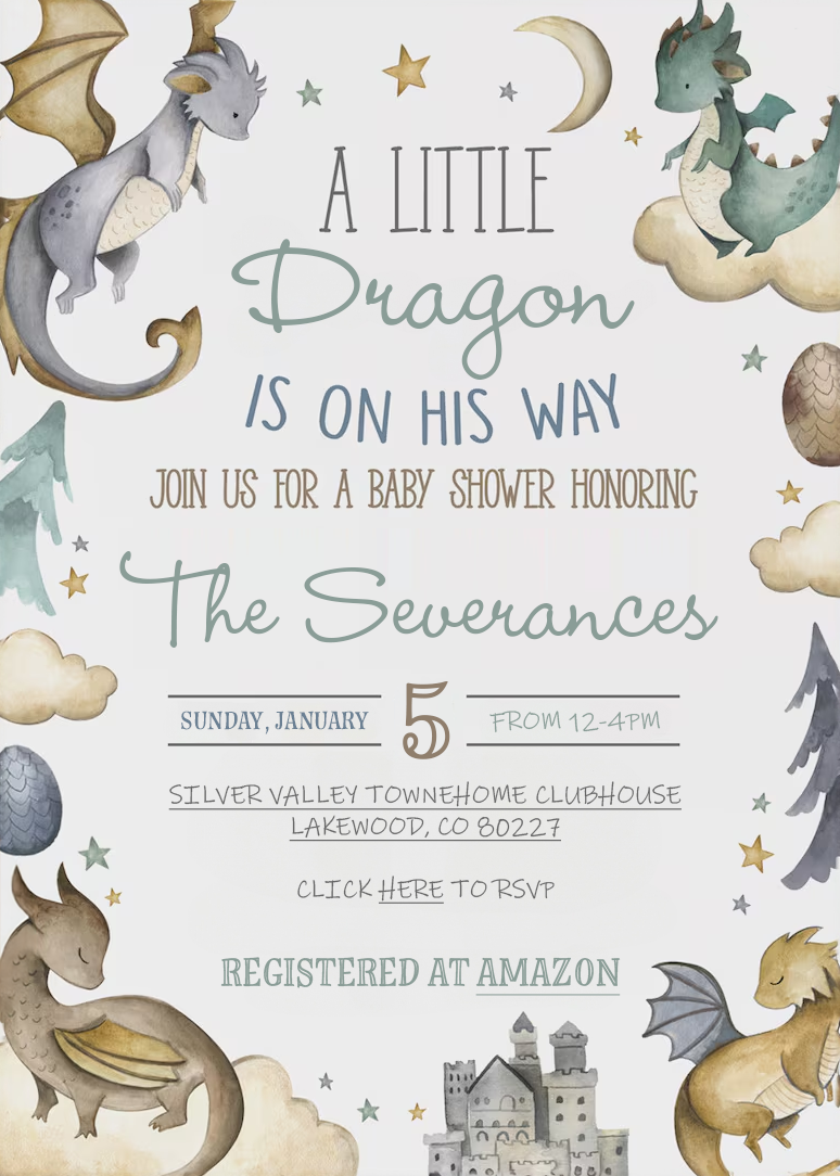 The Severance's Baby Shower Invitation